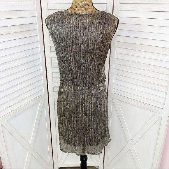 Rock and Republic Metallic Crinkle Shift Party Dress Silver Small - Picture 4 of 12